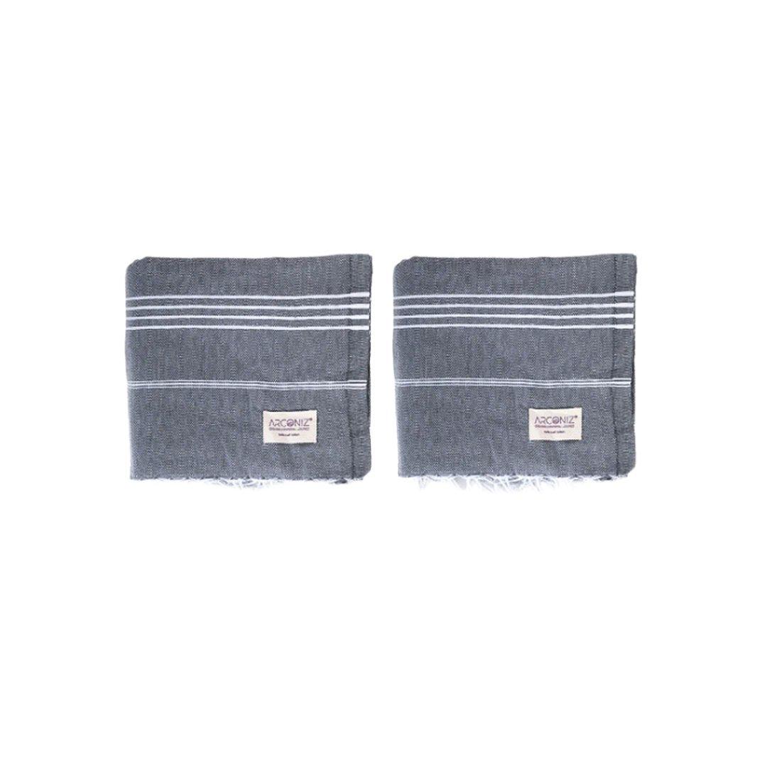 Luxurious Turkish Cotton Beach Towel Set (2 Pack) Dark Grey - Sul-Pest-285-95175-2S-DGrey - Arconiz