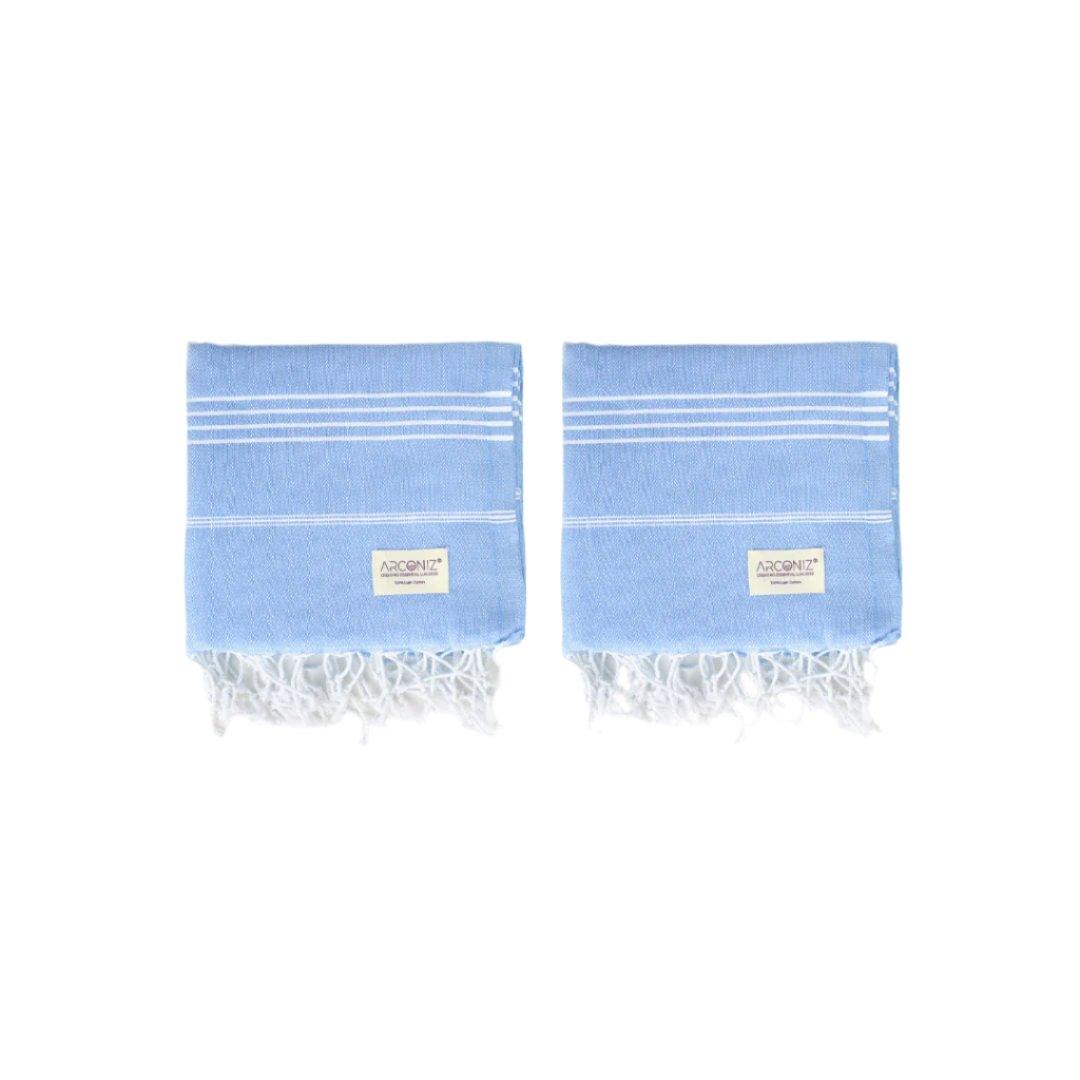 Luxurious Turkish Cotton Beach Towel Set (2 Pack) Light Blue - Sul-Pest-285-95175-2S-LBlue - Arconiz