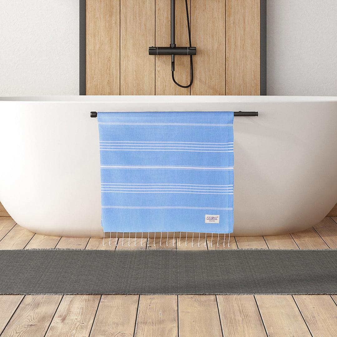 Luxurious Turkish Cotton Beach Towel Set (2 Pack) Light Blue - Sul-Pest-285-95175-2S-LBlue - Arconiz