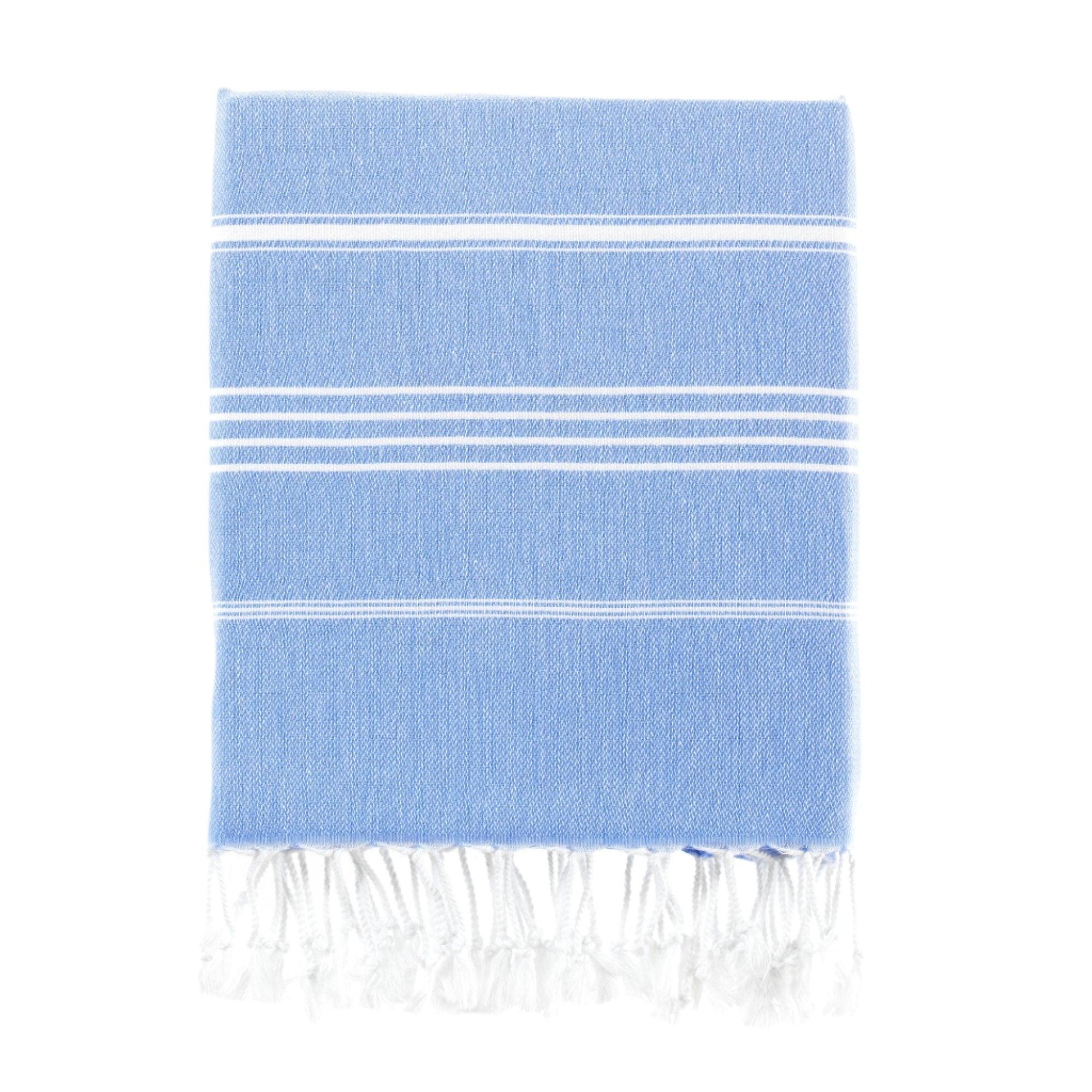 Luxurious Turkish Cotton Beach Towel Air Blue - XO-OWBM-NNNT - Arconiz