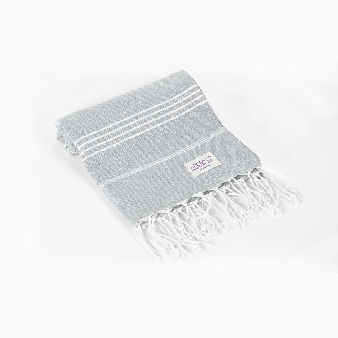 Luxurious Turkish Cotton Beach Towel Light Gray - 0T-SRM0-II8W - Arconiz