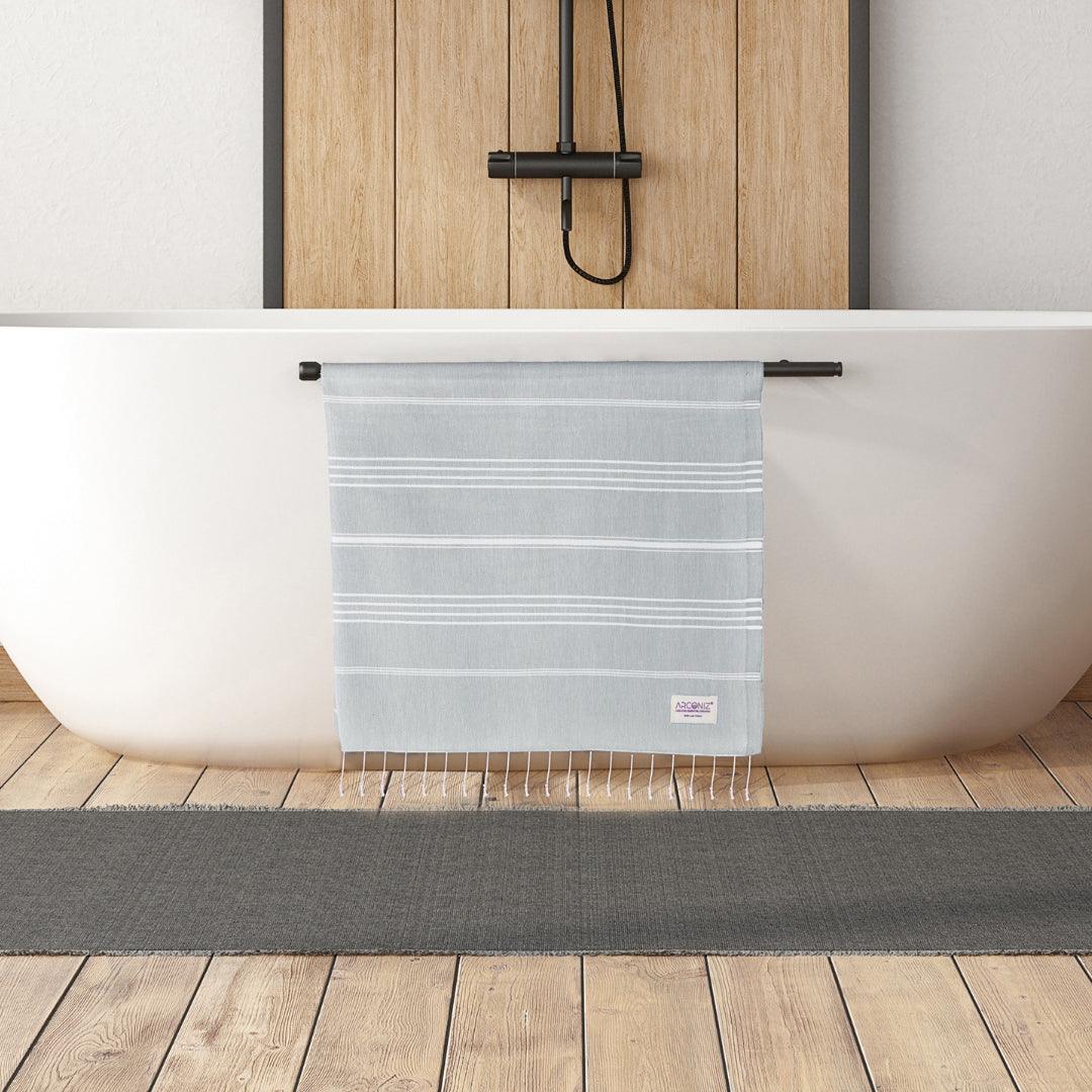 Luxurious Turkish Cotton Beach Towel Light Gray - 0T-SRM0-II8W - Arconiz