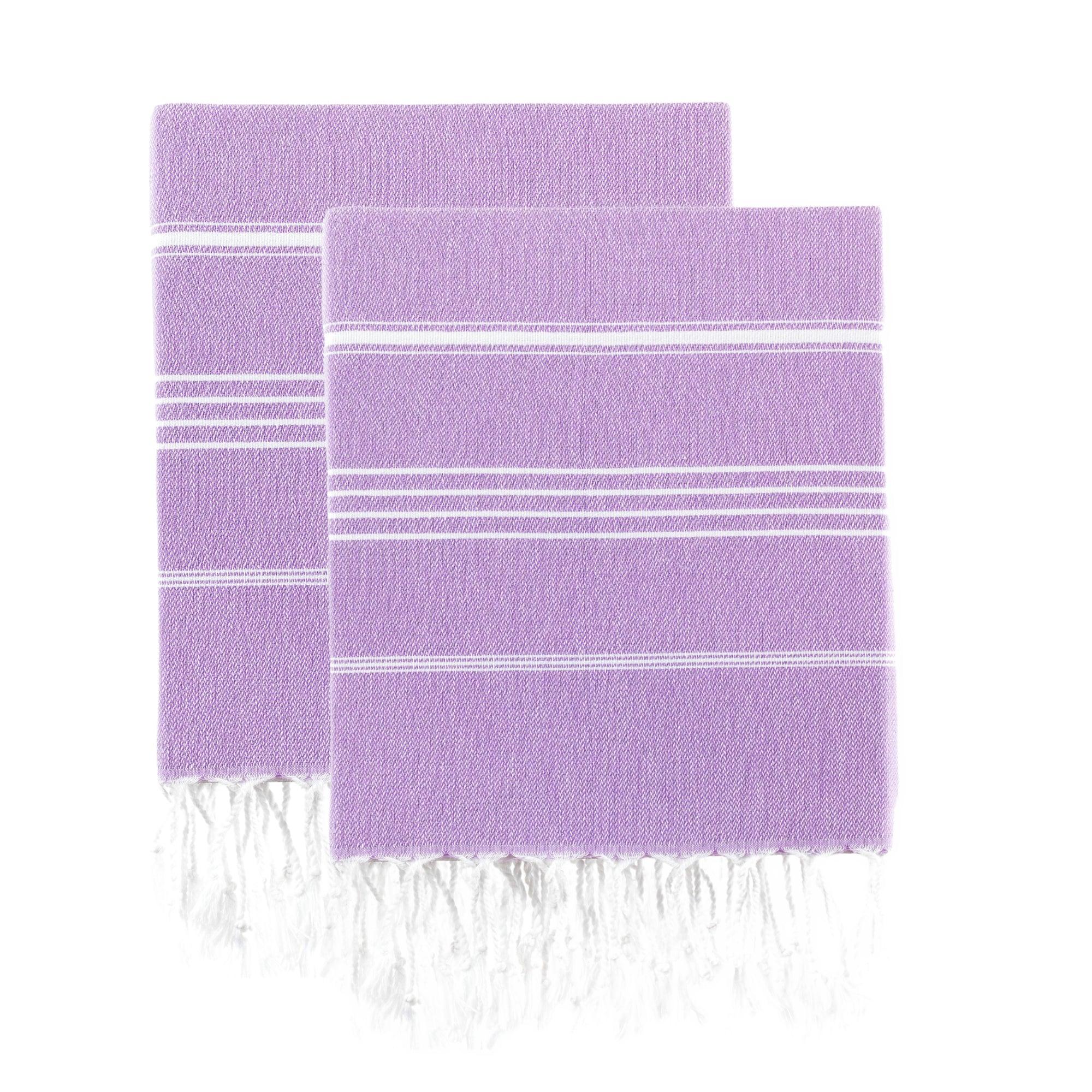 Luxurious Turkish Cotton Beach Towel Set (2 Pack) Lilac - Sul-Pest-285-95175-2S-Lilac - Arconiz