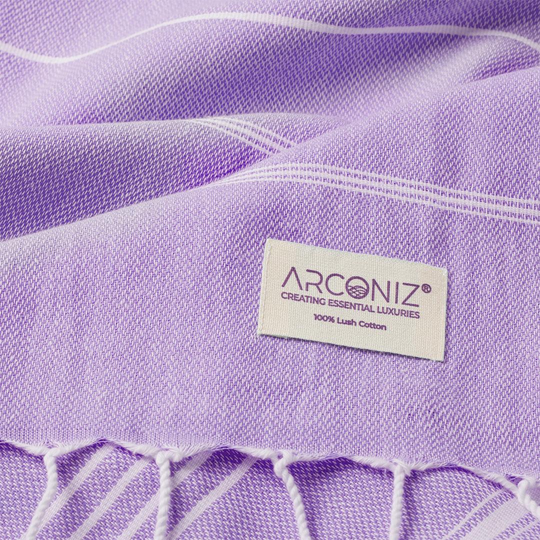 Luxurious Turkish Cotton Beach Towel Set (2 Pack) Lilac - Sul-Pest-285-95175-2S-Lilac - Arconiz