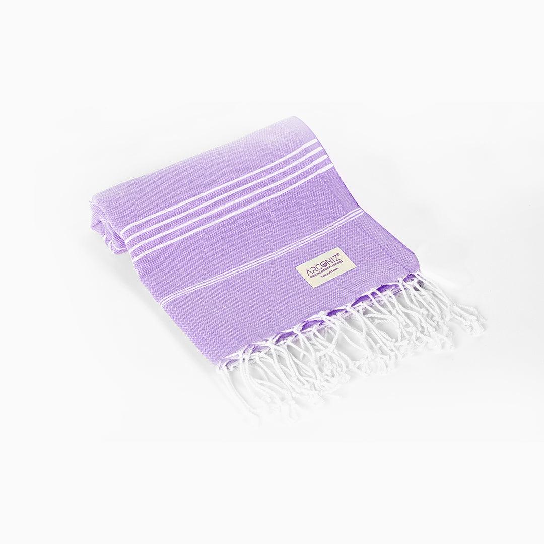 Luxurious Turkish Cotton Beach Towel Lilac - MZ-V0AW-VT9O - Arconiz