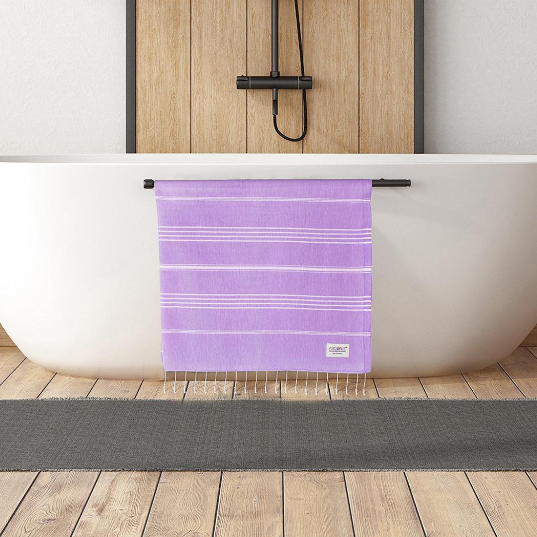 Luxurious Turkish Cotton Beach Towel Lilac - MZ-V0AW-VT9O - Arconiz