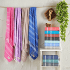 Premium Turkish Cotton Beach Towel Sultan ( Set of 4 Piece ) Purple - Teal - Sul-Pest-285-95175-4S-LL-TL - Arconiz