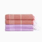 Premium Turkish Cotton Beach Towel Sultan ( Set of 4 Piece ) Purple - Dark Coral - Sul-Pest-285-95175-4S-LL-DC - Arconiz