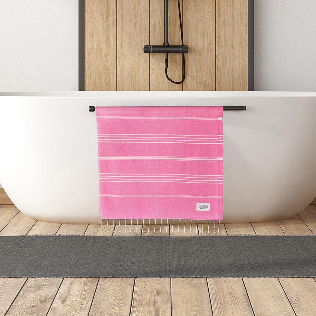 Luxurious Turkish Cotton Beach Towel Pink - 5B-ALB8-IHL0 - Arconiz