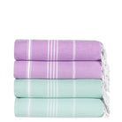 Premium Turkish Cotton Beach Towel Sultan ( Set of 4 Piece ) Aqua - Purple - Sul-Pest-285-95175-4S-AQ-LL - Arconiz