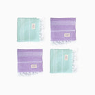 Premium Turkish Cotton Beach Towel Sultan ( Set of 4 Piece ) Aqua - Purple - Sul-Pest-285-95175-4S-AQ-LL - Arconiz