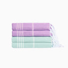 Premium Turkish Cotton Beach Towel Sultan ( Set of 4 Piece ) Aqua - Purple - Sul-Pest-285-95175-4S-AQ-LL - Arconiz