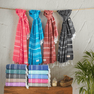 Premium Turkish Cotton Beach Towel Sultan ( Set of 4 Piece ) Aqua - Purple - Sul-Pest-285-95175-4S-AQ-LL - Arconiz