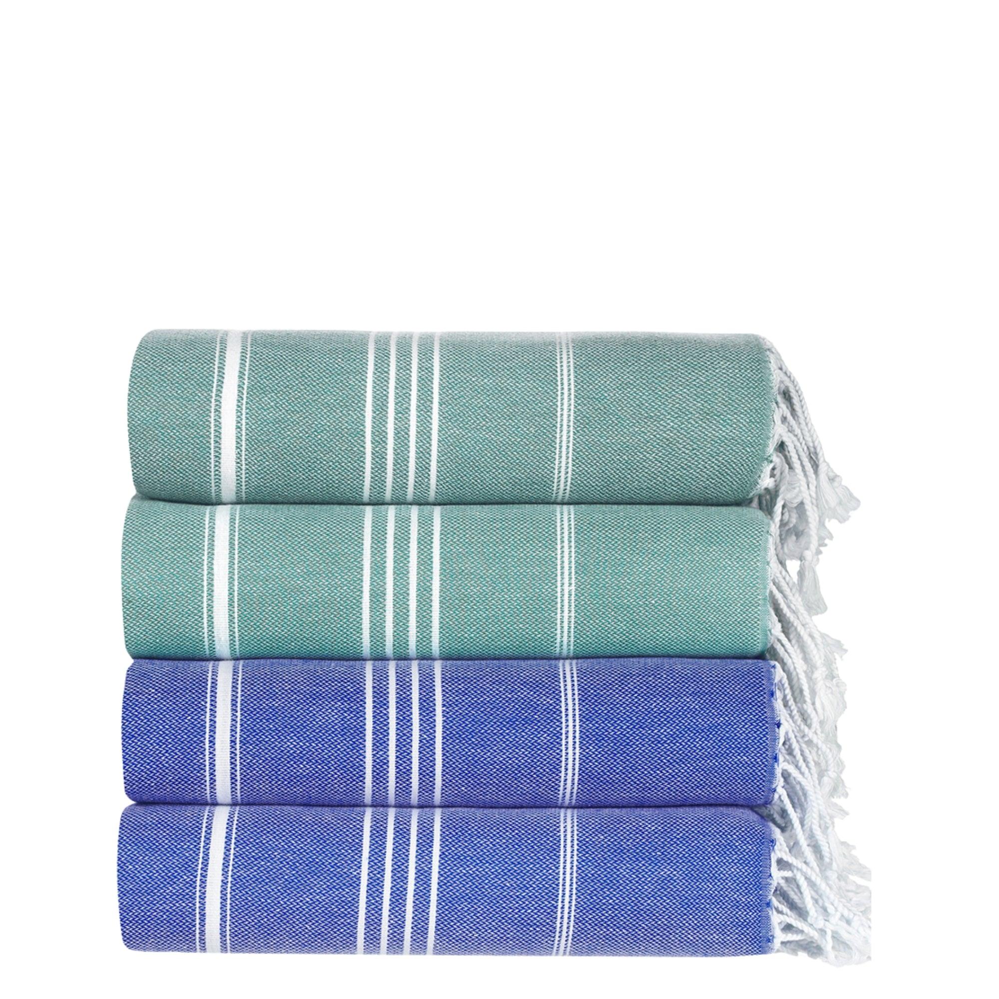 Premium Turkish Cotton Beach Towel Sultan ( Set of 4 Piece ) Air Blue - Teal - Sul-Pest-285-95175-4S-AB-TL - Arconiz