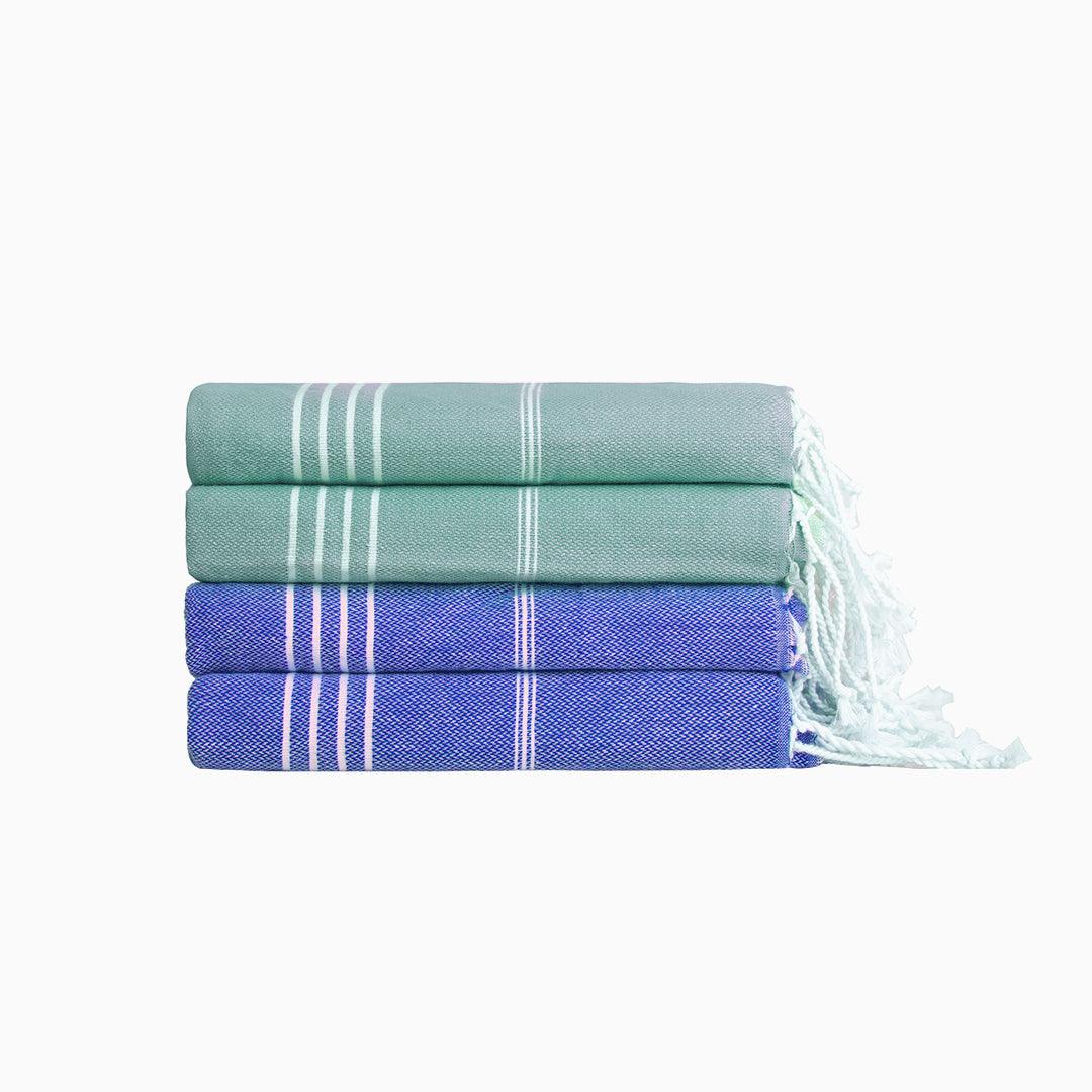 Premium Turkish Cotton Beach Towel Sultan ( Set of 4 Piece ) Air Blue - Teal - Sul-Pest-285-95175-4S-AB-TL - Arconiz