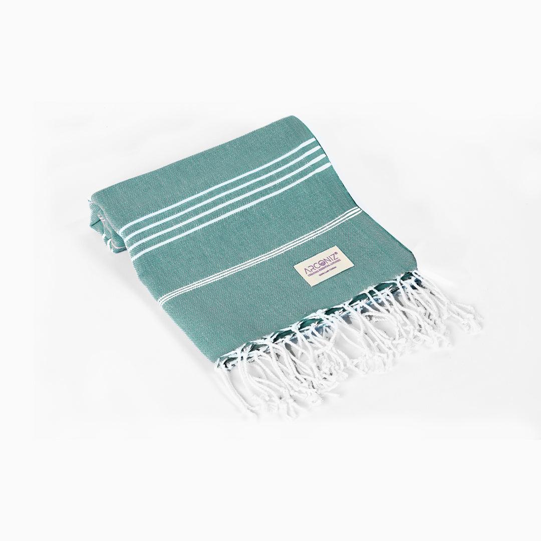 Luxurious Turkish Cotton Beach Towel Teal - CJ-67UD-O35D - Arconiz