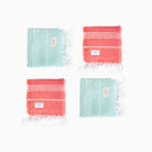 Premium Turkish Cotton Beach Towel Sultan ( Set of 4 Piece ) Aqua - Terra Cotta - Sul-Pest-285-95175-4S-AQ-TC - Arconiz