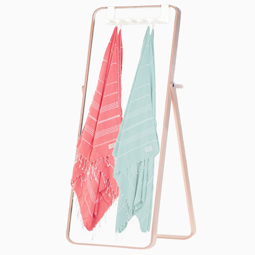 Premium Turkish Cotton Beach Towel Sultan ( Set of 4 Piece ) Air Blue - Teal - Sul-Pest-285-95175-4S-AB-TL - Arconiz