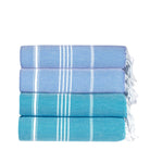 Premium Turkish Cotton Beach Towel Sultan ( Set of 4 Piece ) Turquoise - Light blue - IO-HXJF-MFI0 - Arconiz