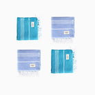 Premium Turkish Cotton Beach Towel Sultan ( Set of 4 Piece ) Turquoise - Light blue - IO-HXJF-MFI0 - Arconiz