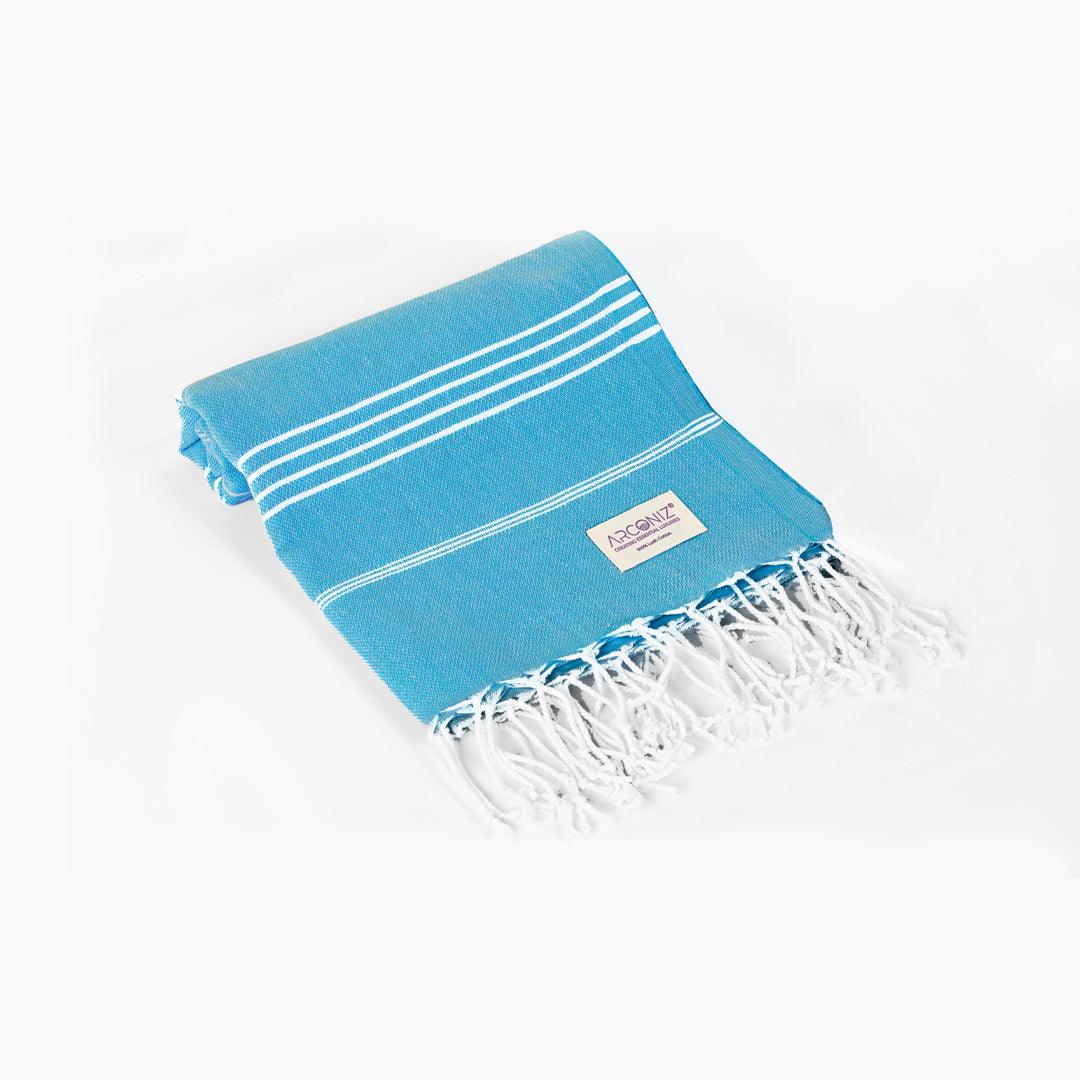 Luxurious Turkish Cotton Beach Towel Turquoise - HH-BY2A-M9OY - Arconiz