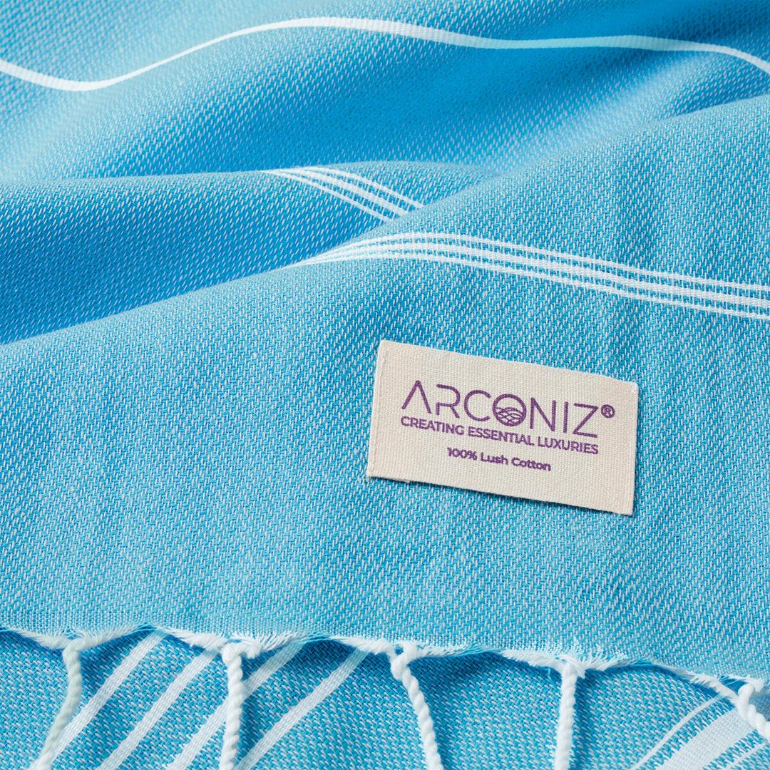 Luxurious Turkish Cotton Beach Towel Turquoise - HH-BY2A-M9OY - Arconiz