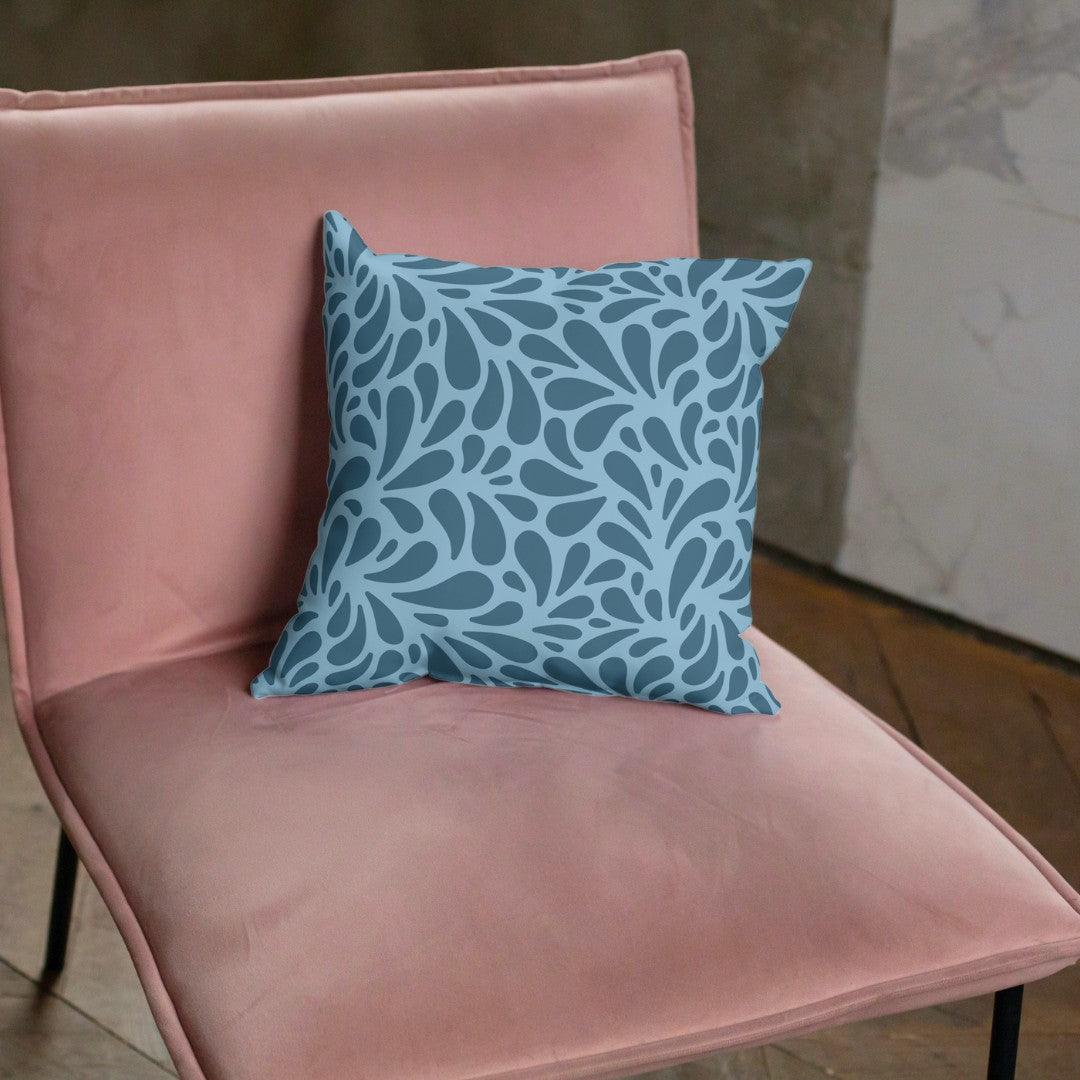 Floral Cotton Pillow Covers - THR-COVER-BLU-18.18-1.FLO.2 - Arconiz