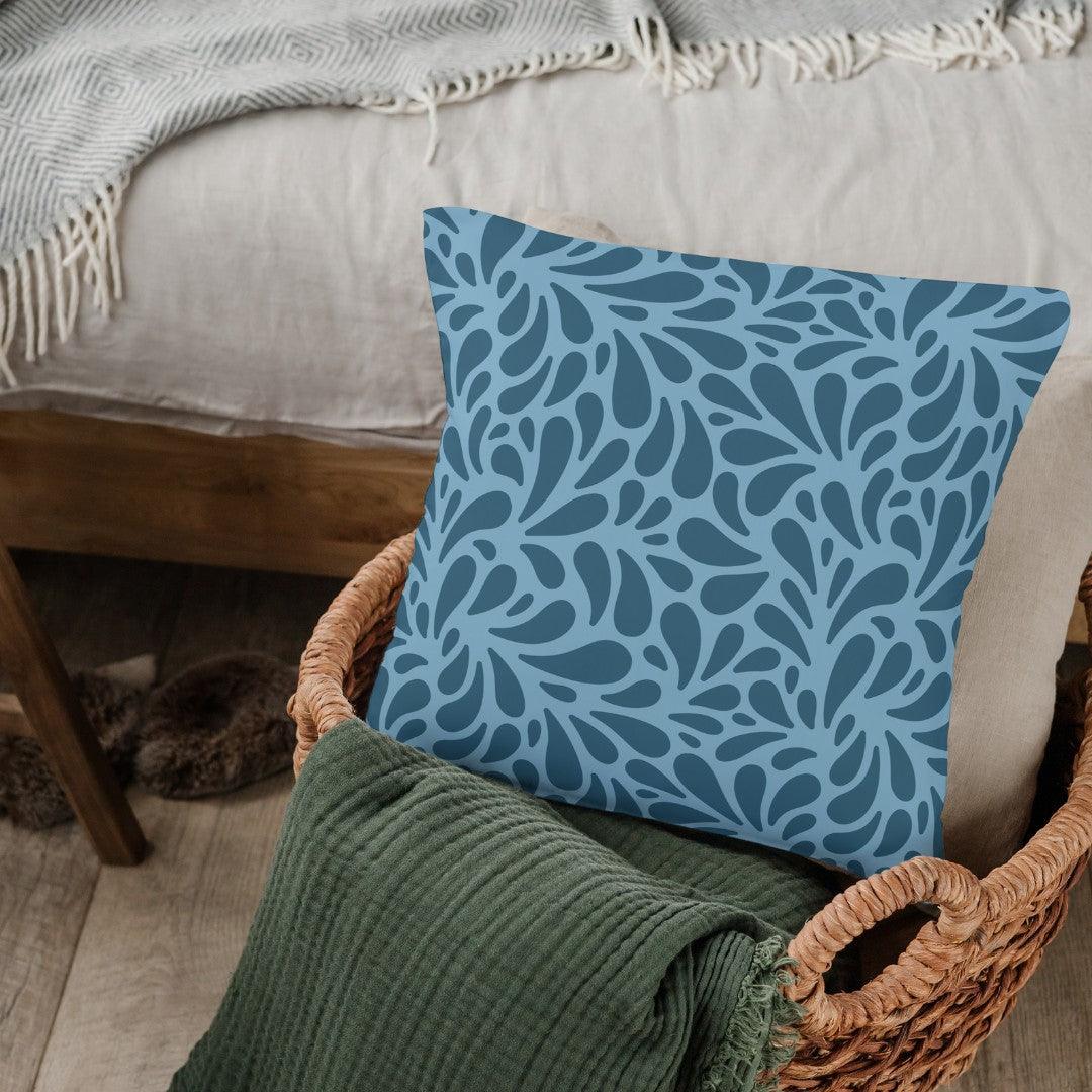 Floral Cotton Pillow Covers - THR-COVER-BLU-18.18-1.FLO.2 - Arconiz