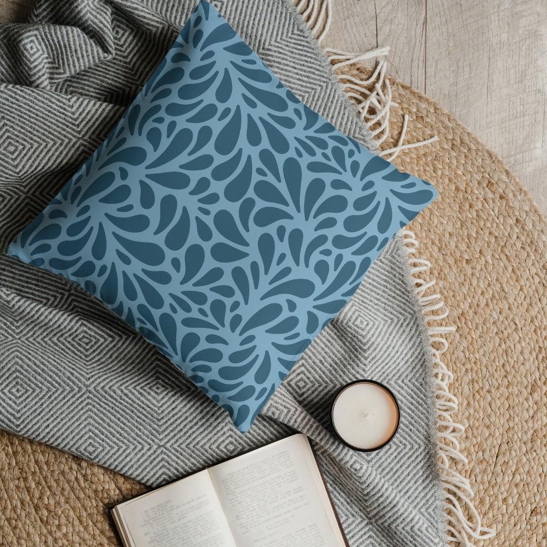 Floral Cotton Pillow Covers - THR-COVER-BLU-18.18-1.FLO.2 - Arconiz