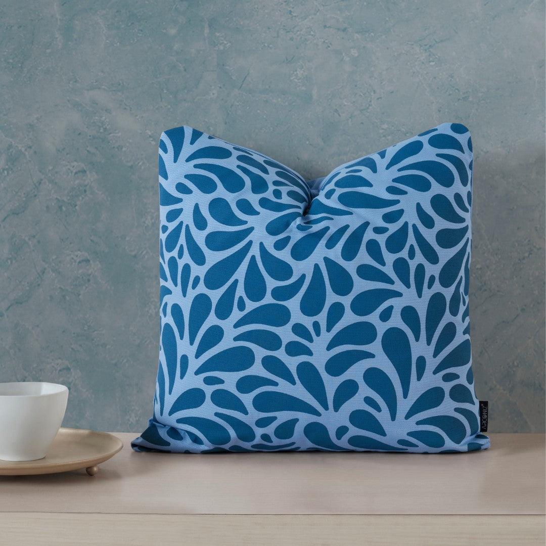 Floral Cotton Pillow Covers - THR-COVER-BLU-18.18-1.FLO.2 - Arconiz