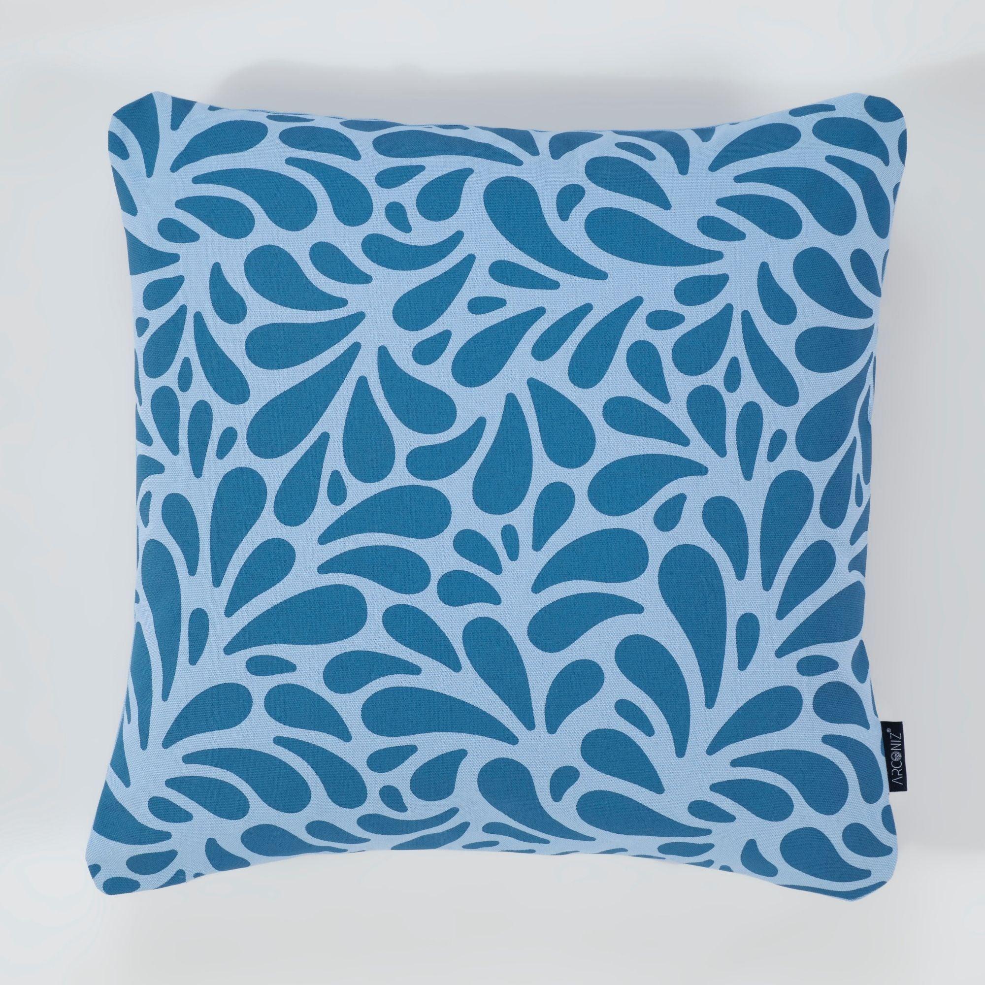Floral Cotton Pillow Covers - THR-COVER-BLU-18.18-1.FLO.2 - Arconiz