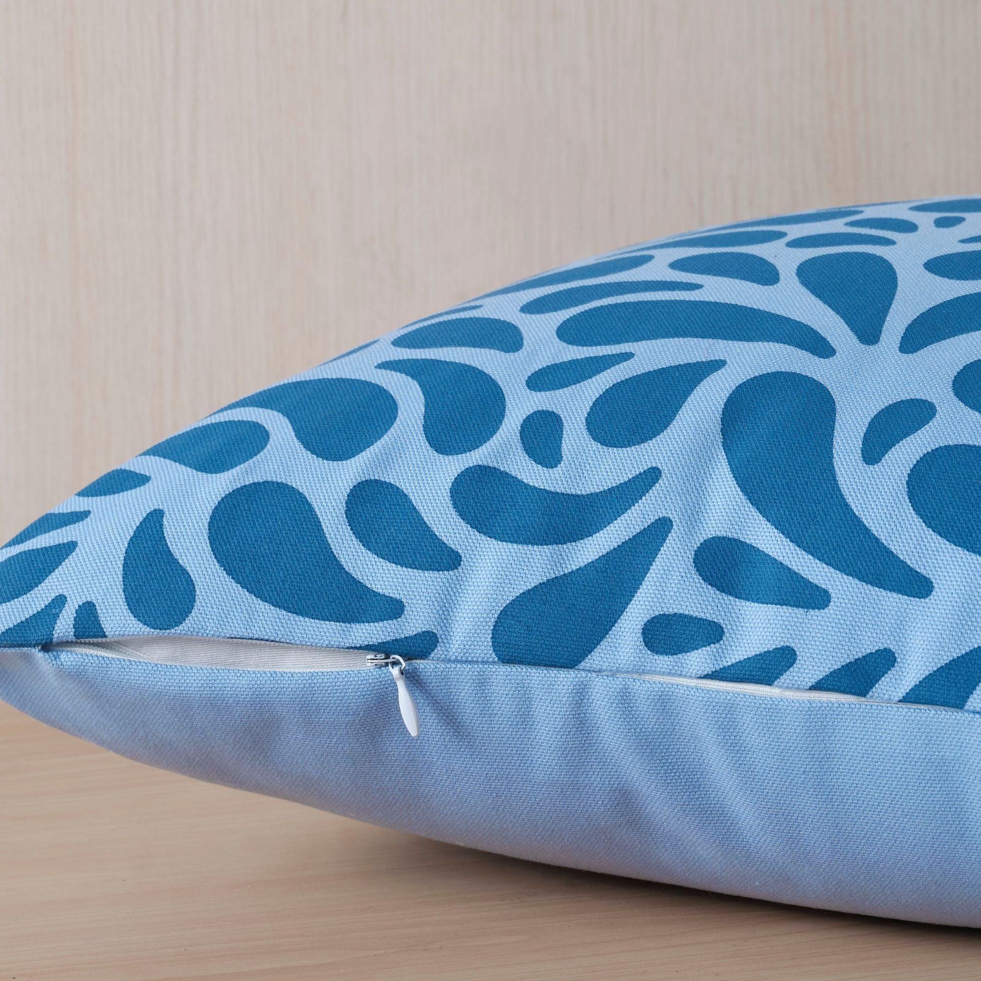 Floral Cotton Pillow Covers - THR-COVER-BLU-18.18-1.FLO.2 - Arconiz