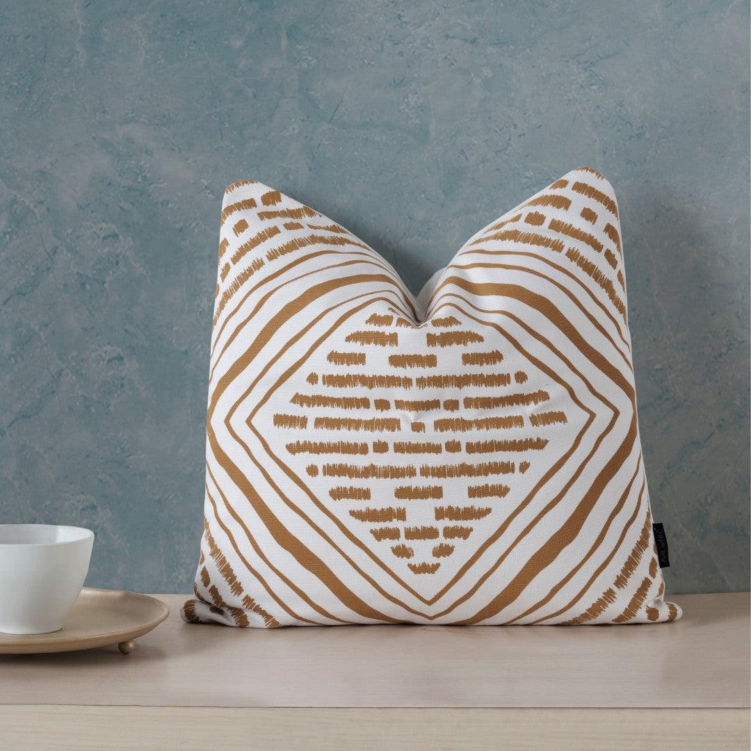 Brown Geometric Cotton Pillow Covers - THR-COVER-BRO-18.18-1.LGEO.2 - Arconiz