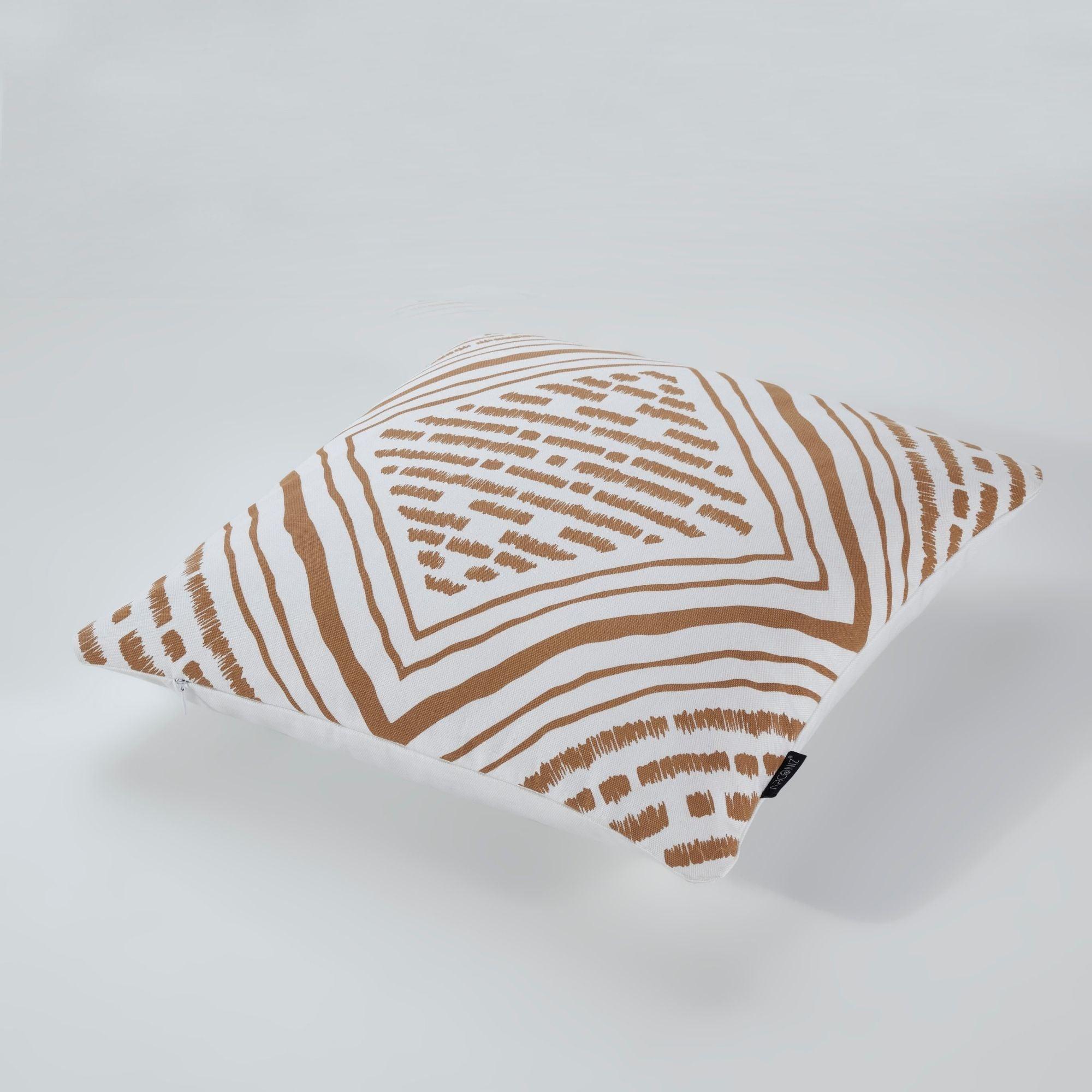 Brown Geometric Cotton Pillow Covers - THR-COVER-BRO-18.18-1.LGEO.2 - Arconiz