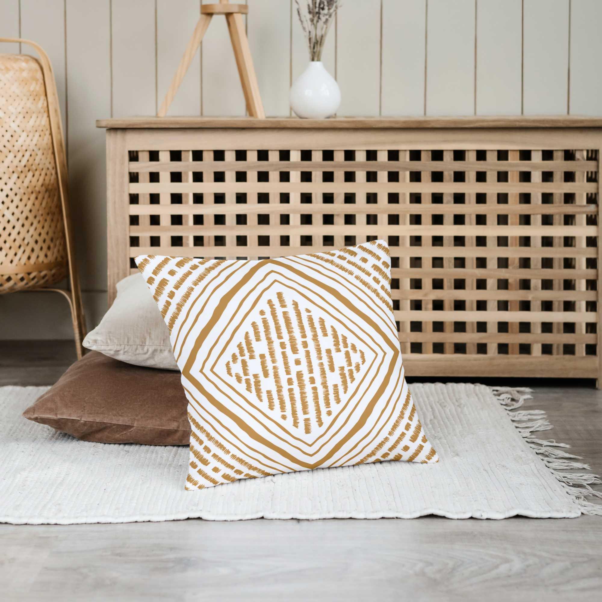 Brown Geometric Cotton Pillow Covers - THR-COVER-BRO-18.18-1.LGEO.2 - Arconiz