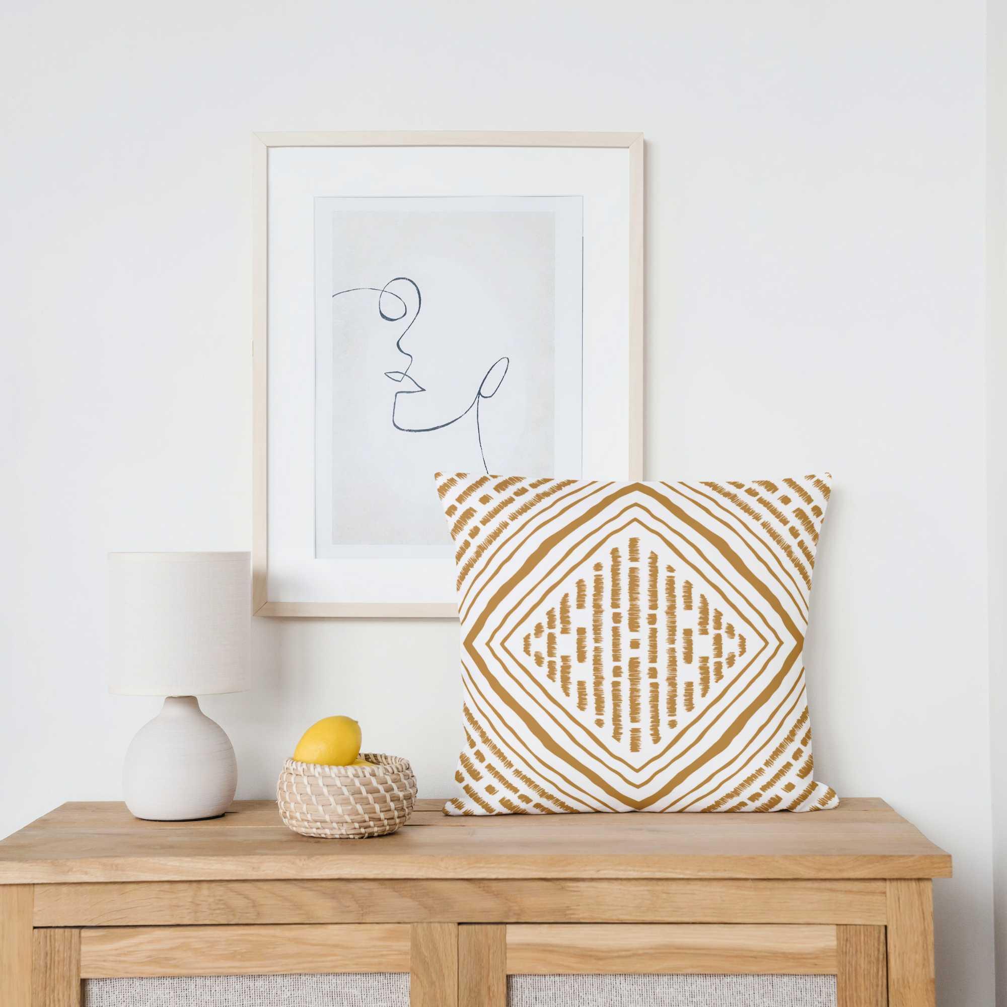 Brown Geometric Cotton Pillow Covers - THR-COVER-BRO-18.18-1.LGEO.2 - Arconiz