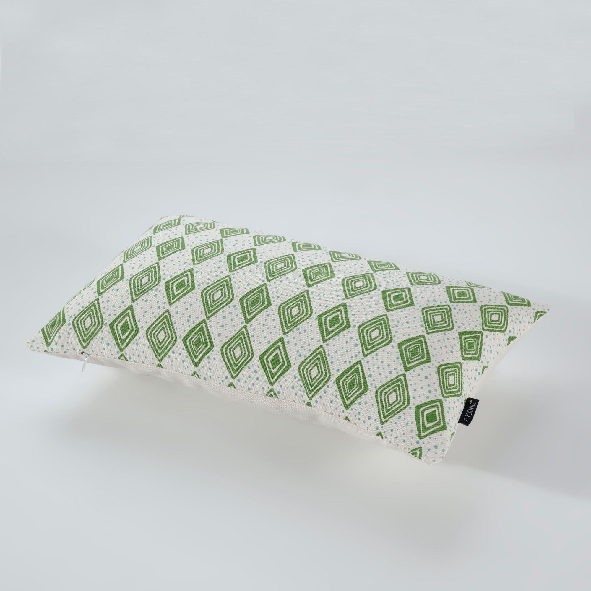 Diamond Pattern Green Pillow Covers - THR-COVER-GRE-12.20-2.GEO.2 - Arconiz