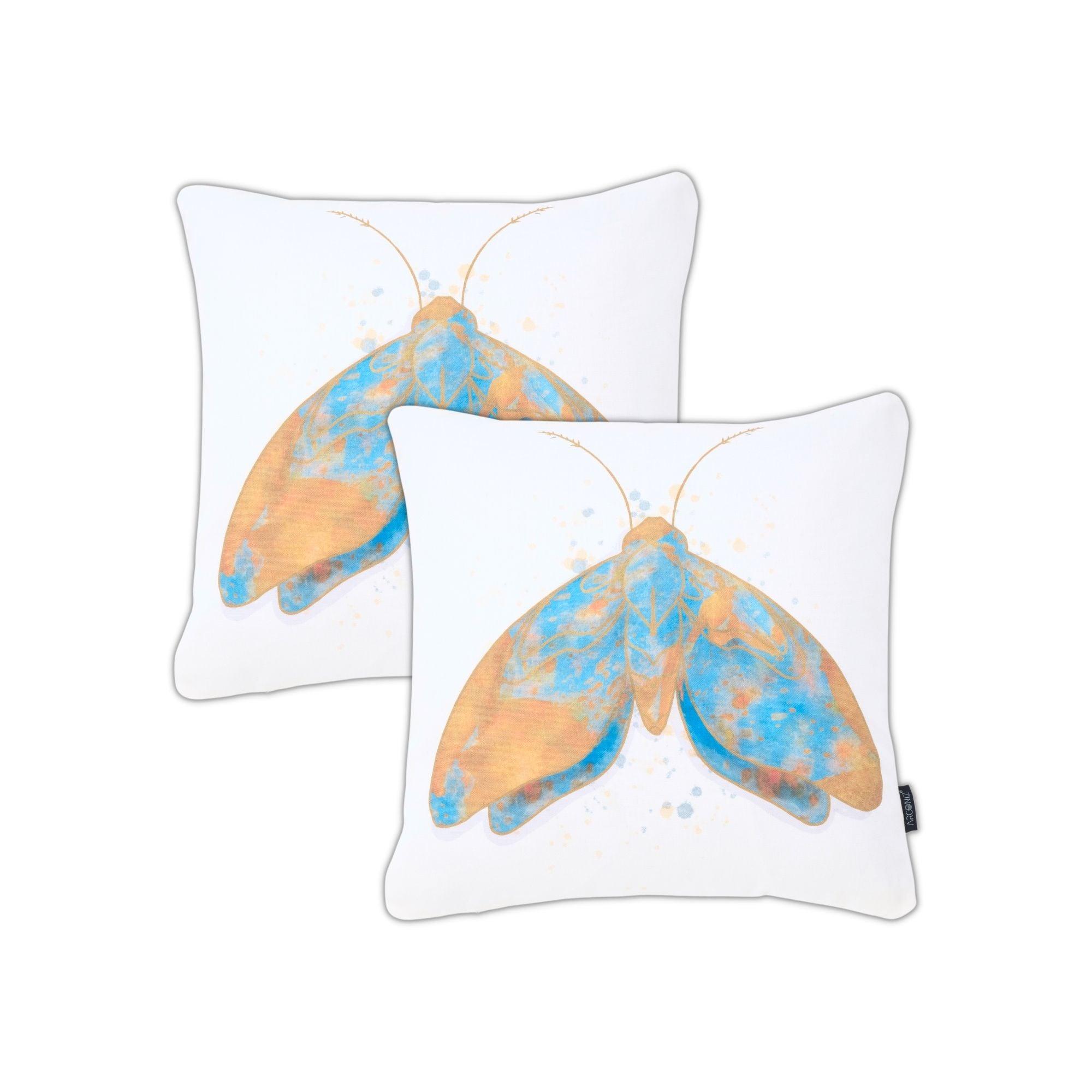 Butterfly Art Cotton Pillow Covers - THR-COVER-WHI-18.18-1.BFLY.2 - Arconiz
