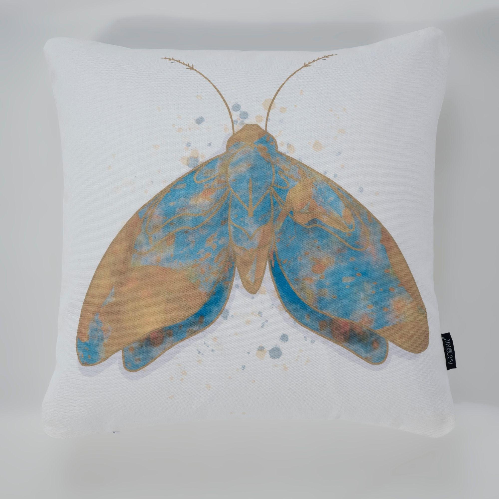Butterfly Art Cotton Pillow Covers - THR-COVER-WHI-18.18-1.BFLY.2 - Arconiz