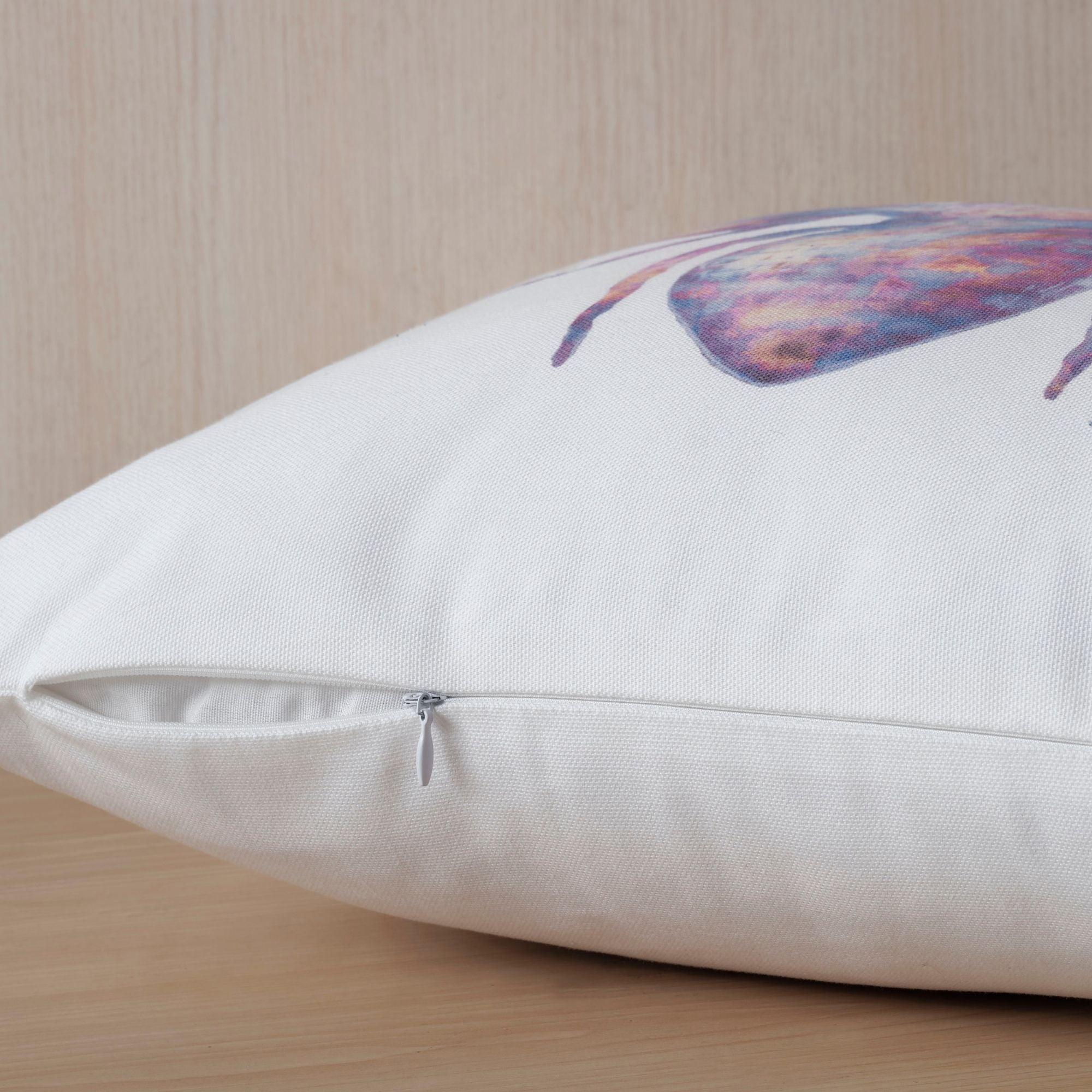 Bee Illustration Pillow Cotton Pillow Covers - THR-COVER-WHI-18.18-1.FLY.2 - Arconiz