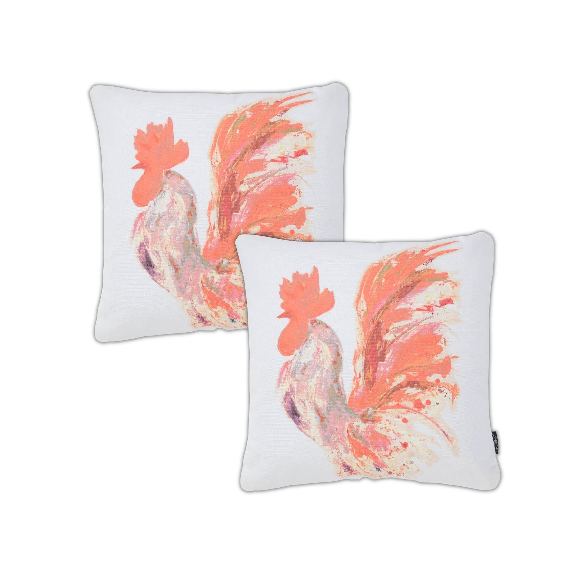 Designer Cotton Boho Throw Pillow Covers - Set of 2 - THR-COVER-WHI-18.18-1.RUS.2 - Arconiz