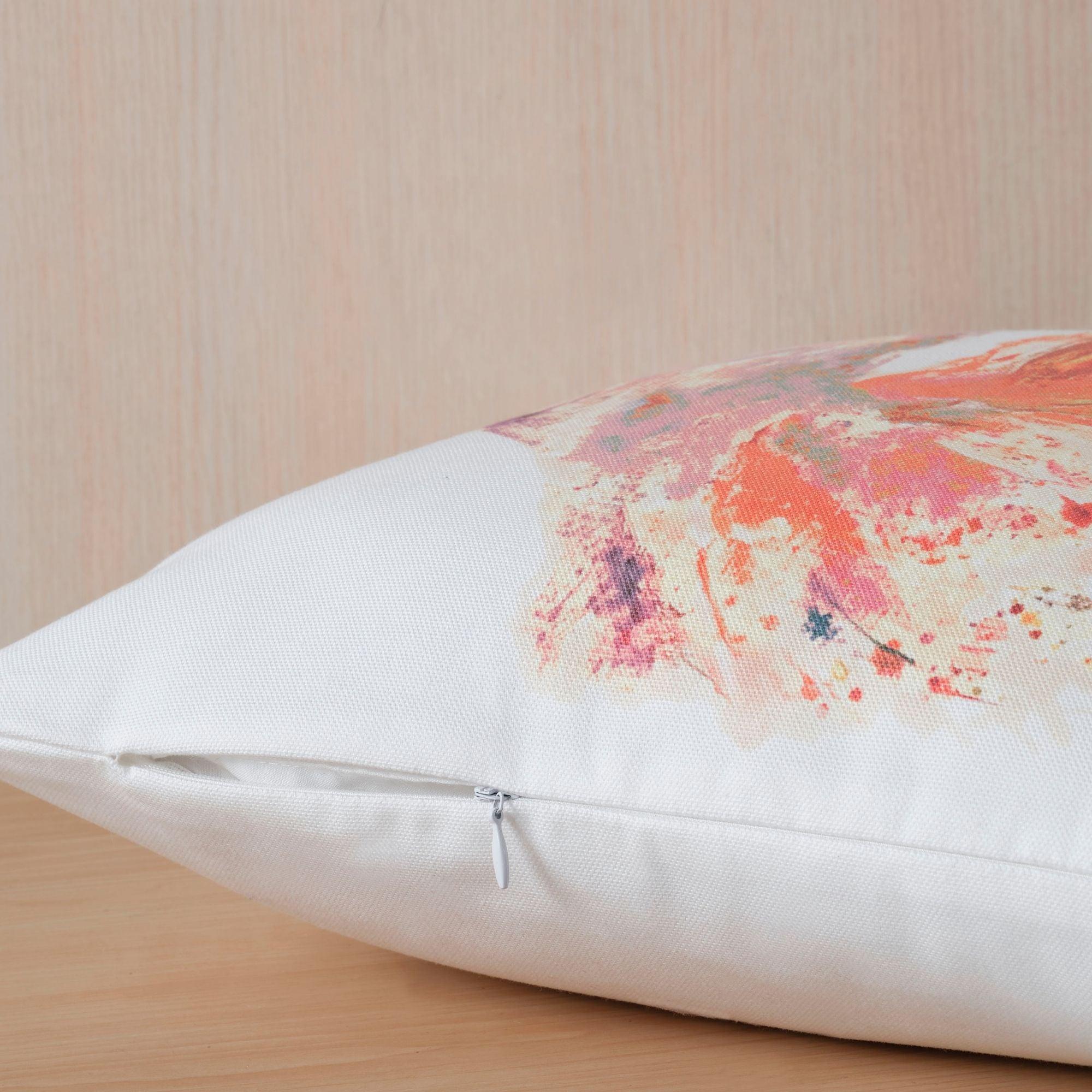 Designer Cotton Boho Throw Pillow Covers - Set of 2 - THR-COVER-WHI-18.18-1.RUS.2 - Arconiz