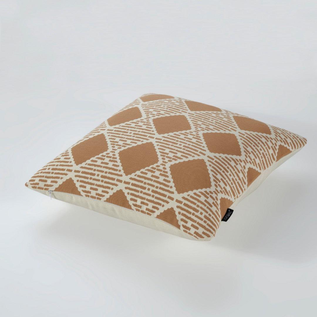 Brown Diamond Geometric Cotton Pillow Covers - THR-COVER-BRO-18.18-1.SGEO.2 - Arconiz