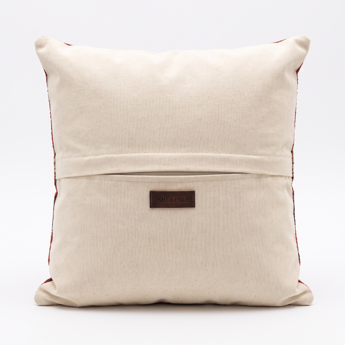 Red Western Medallion Pillow Cover 20x20 - cotton canvas back with hidden zipper and Arconiz label - L-0022