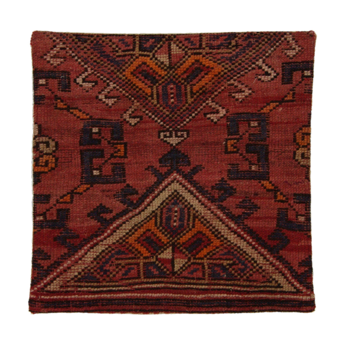 Red & Navy vintage rug medallion pillow cover 20" x 20" - PC-MED-RED-5050-007 - Arconiz