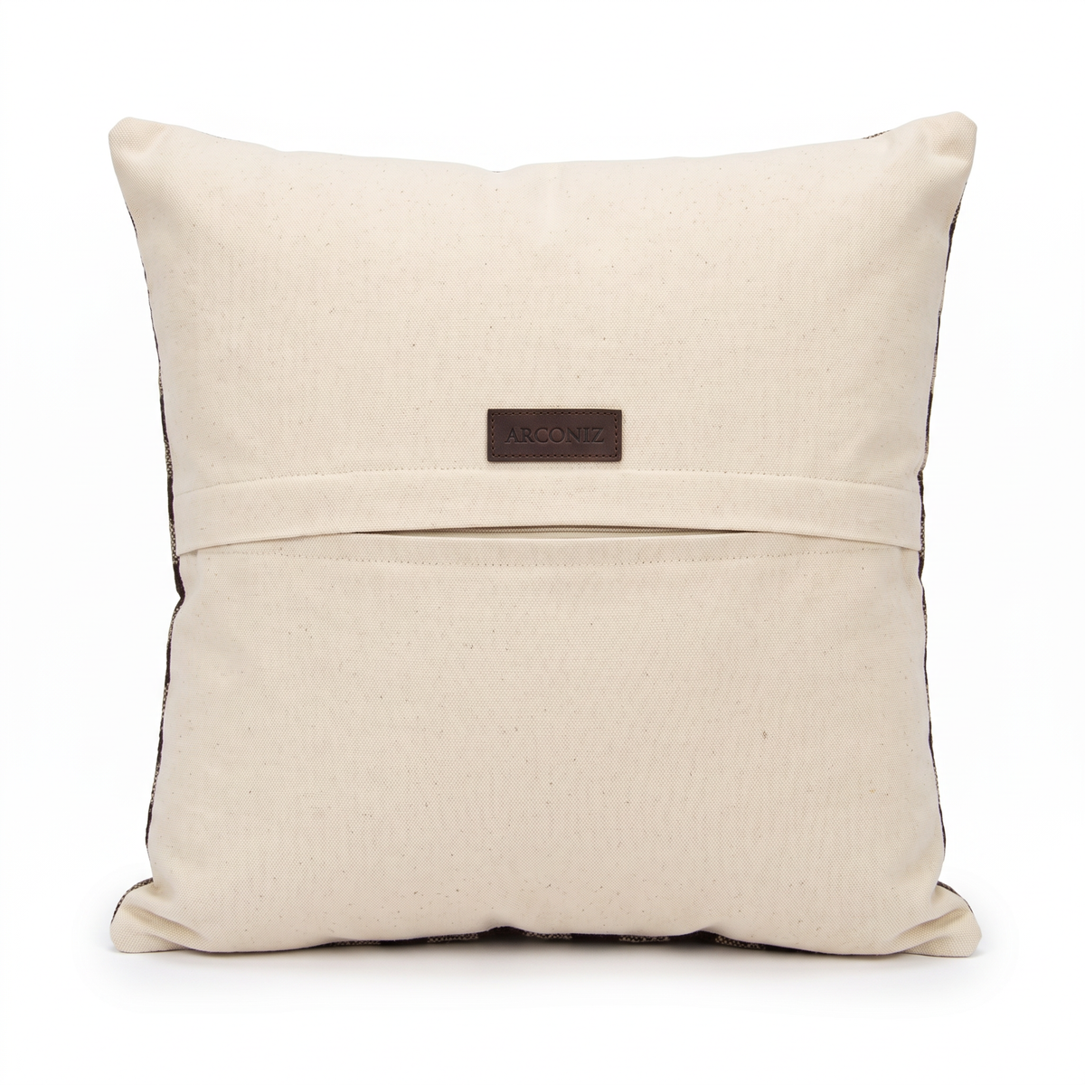 Black Farmhouse Check Pillow Cover 20x20 - cotton canvas back with hidden zipper and Arconiz label - N-0093