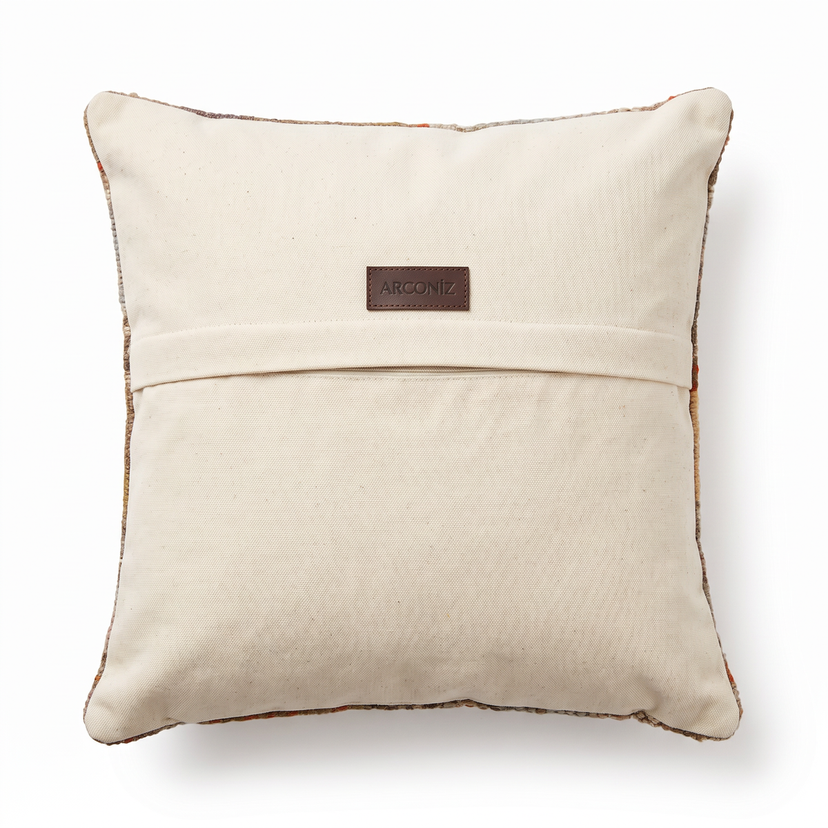 Rust Boho Medallion Pillow Cover 18x18 - cotton canvas back with hidden zipper and Arconiz label - N-0139