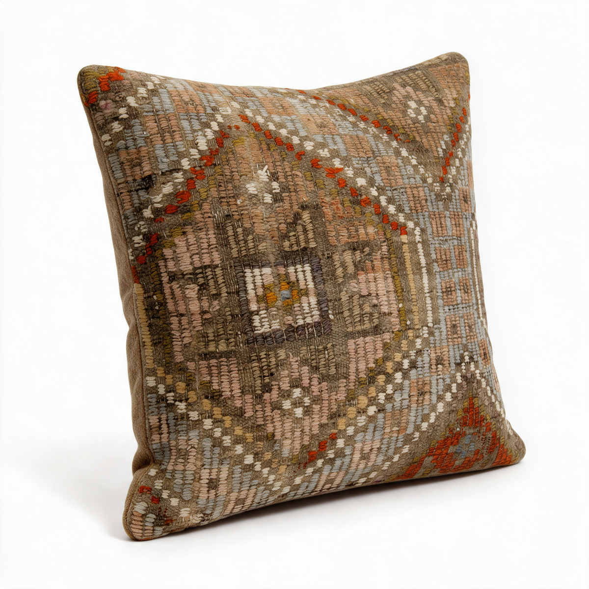 Rust Boho Medallion Pillow Cover 18x18 - styled view - N-0139