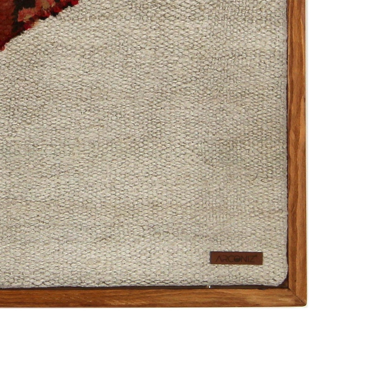 Solid wood frame corner and Arconiz maker's label - WA-FSH-DEE-6060-002