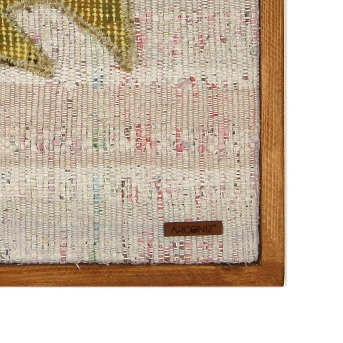 Solid wood frame corner and Arconiz maker's label - WA-FSH-GOL-5050-015